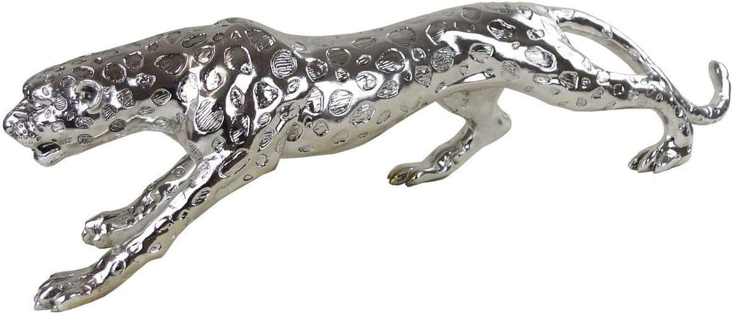 Rzeźba dekoracyjna Casablanca XL - Gpard Srebrny matowy - Wystrój salonu - Długość 80 cm Figurki i rzeźby Naty Shop Domyślny tytuł