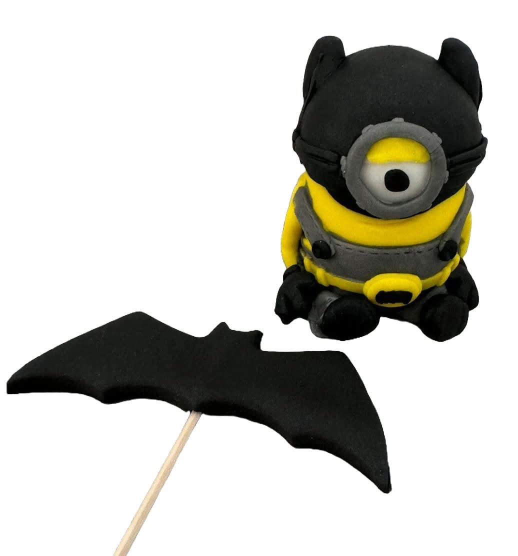 Zestaw 2 dekoracji z cukru jadalnego, dekoracje z pasty cukrowej Batminion Nati Shop