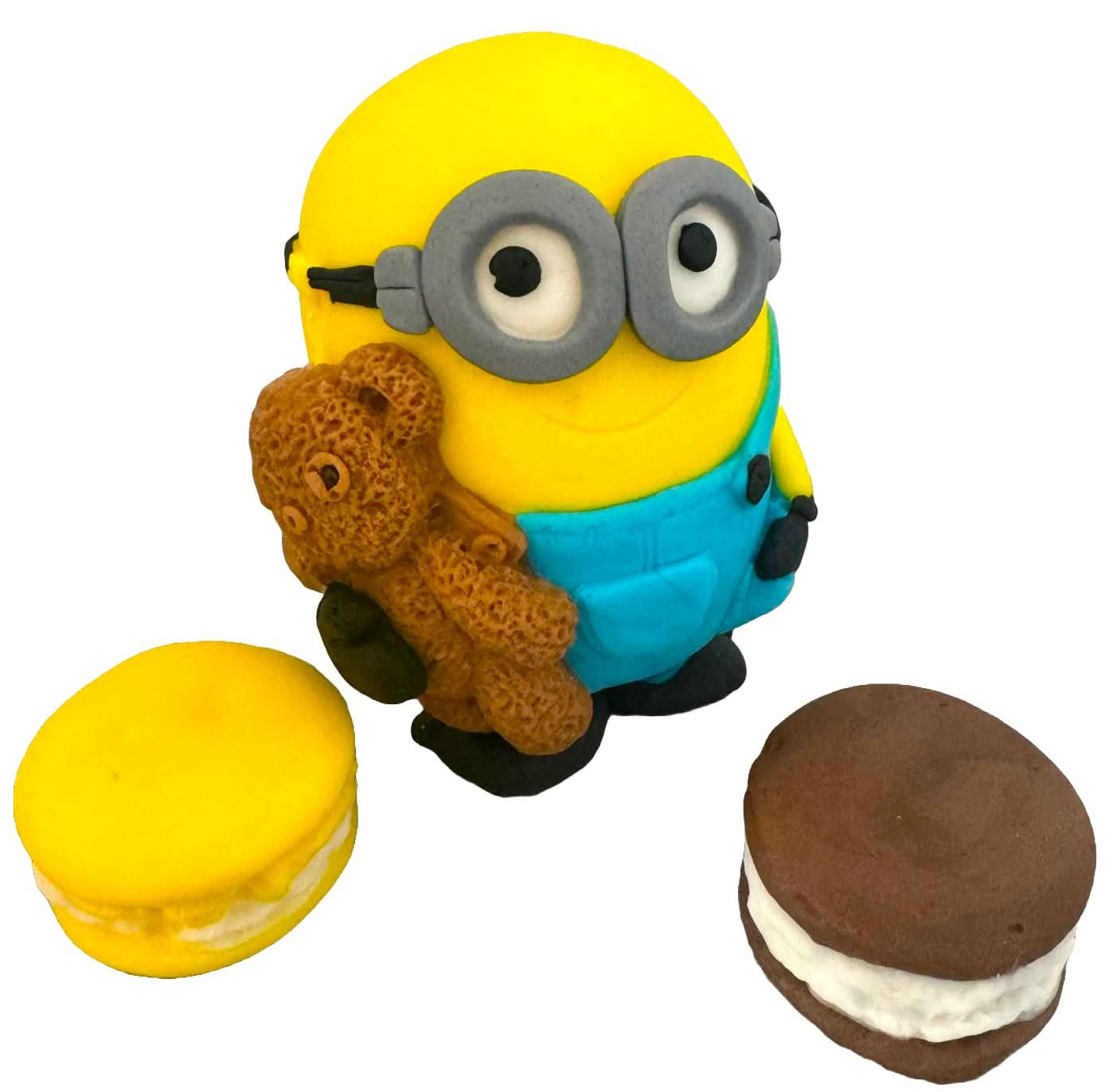 Zestaw 3 jadalnych dekoracji z cukru, Bob, Minionki Dekoracje z pasty cukrowej Nati Shop