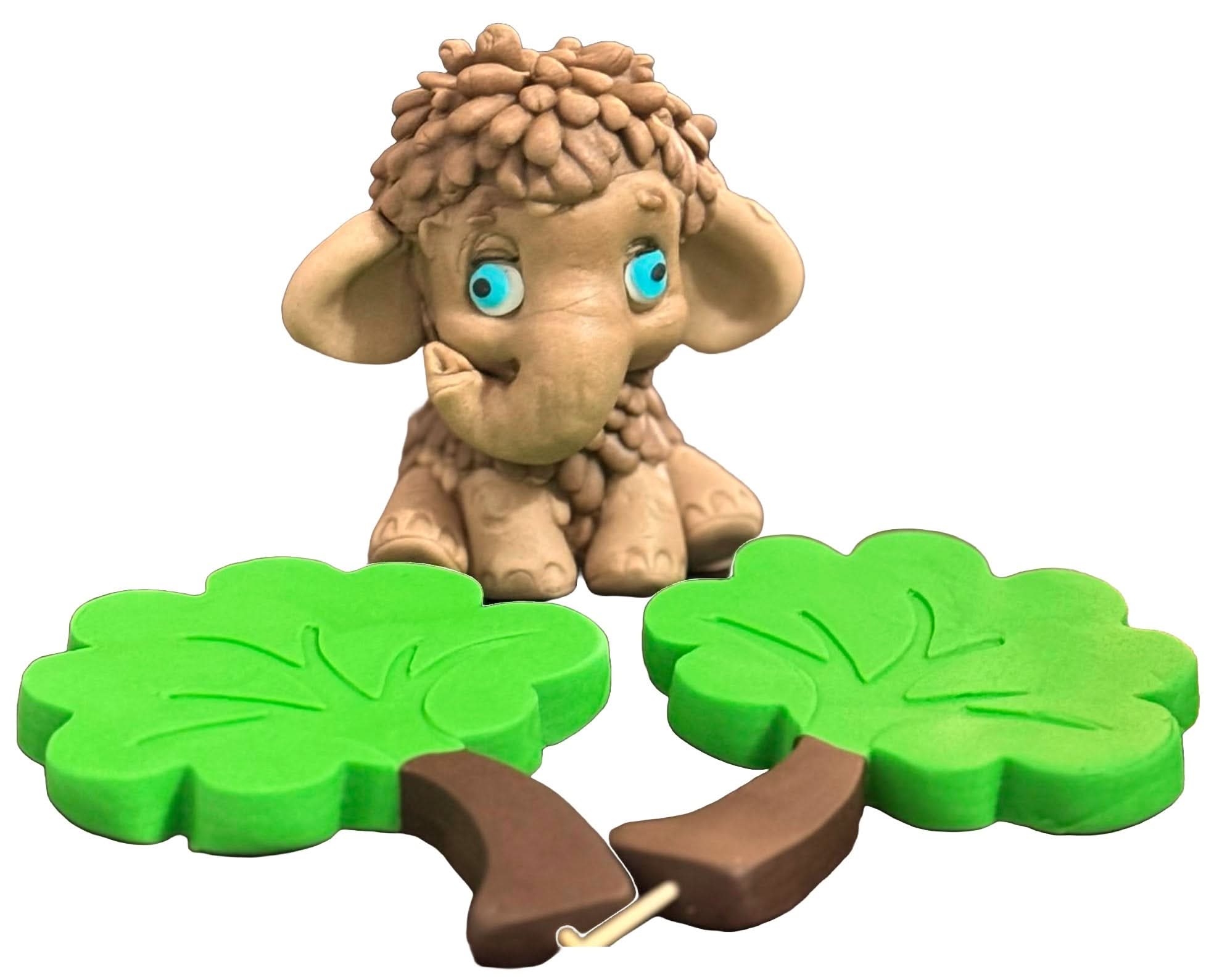 Zestaw 3 jadalnych dekoracji z cukru, dekoracje z pasty cukrowej Elefant Nati Shop