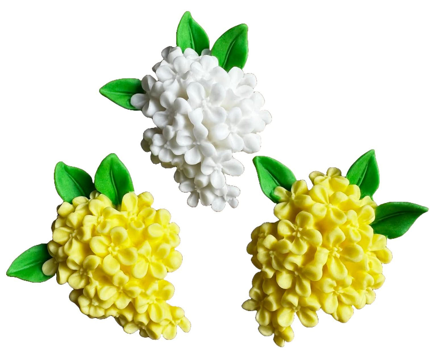 Zestaw 3 dekoracji z cukru jadalnego, kwiaty bzu. Dekoracje ze sklepu Sugar Paste Nati