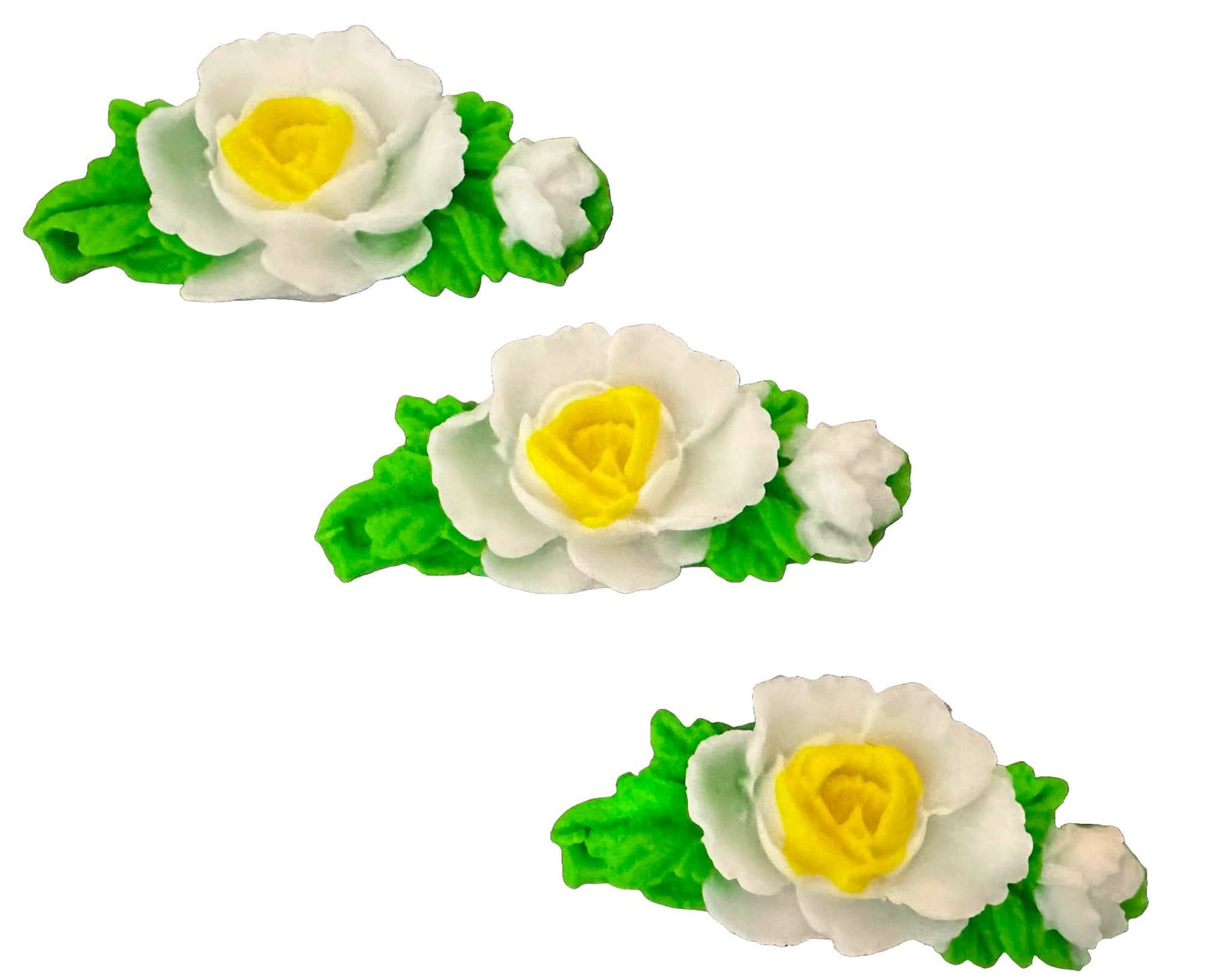 Zestaw 3 jadalnych dekoracji cukrowych, różyczki ze sklepu Sugar Paste Nati