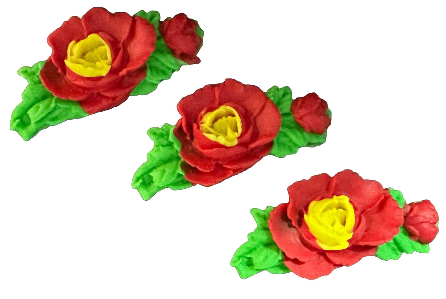 Zestaw 3 jadalnych dekoracji cukrowych, różyczki ze sklepu Sugar Paste Nati