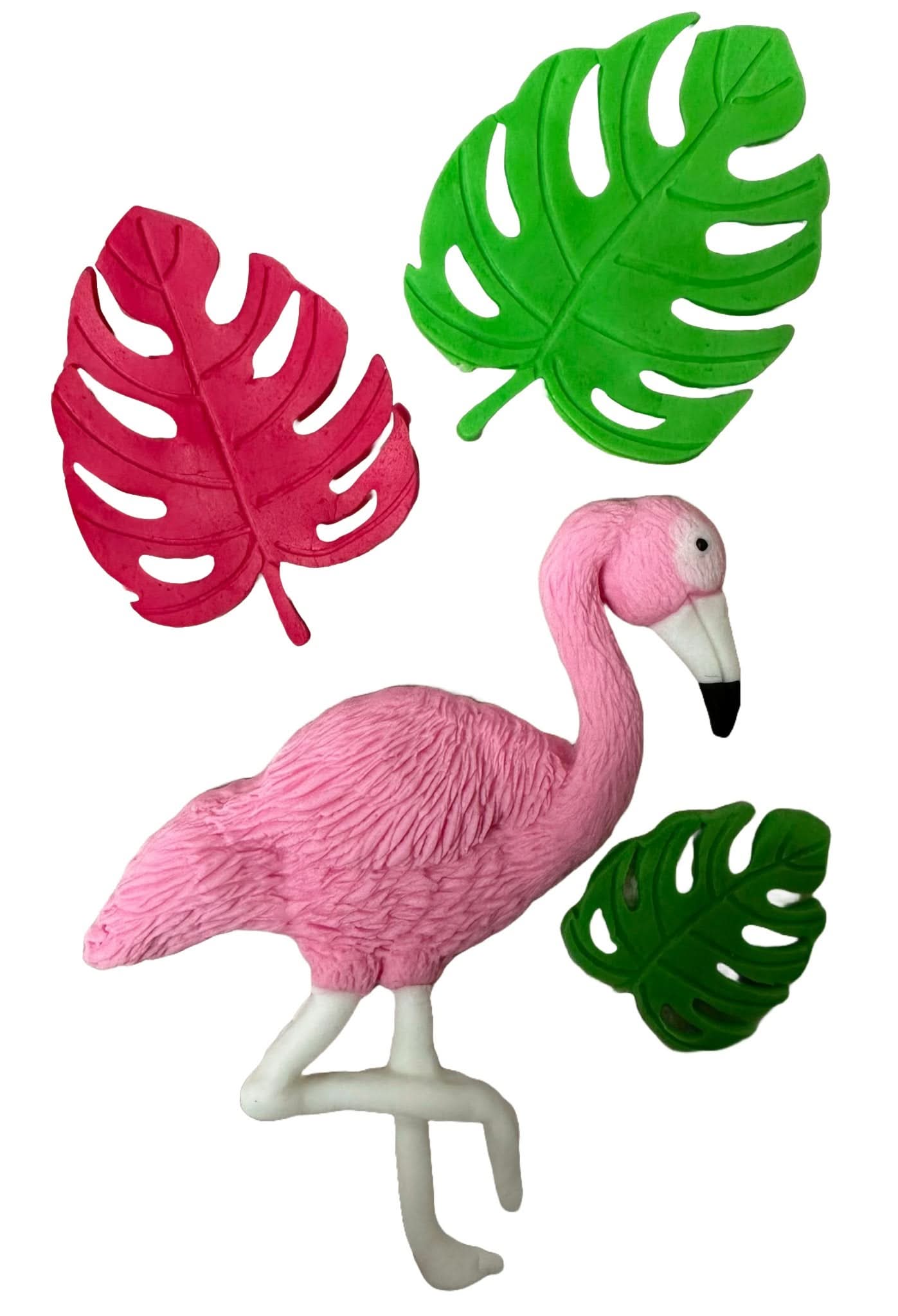 Zestaw 4 jadalnych dekoracji z cukru, Flamingi z pastą cukrową, dekoracje Nati Shop