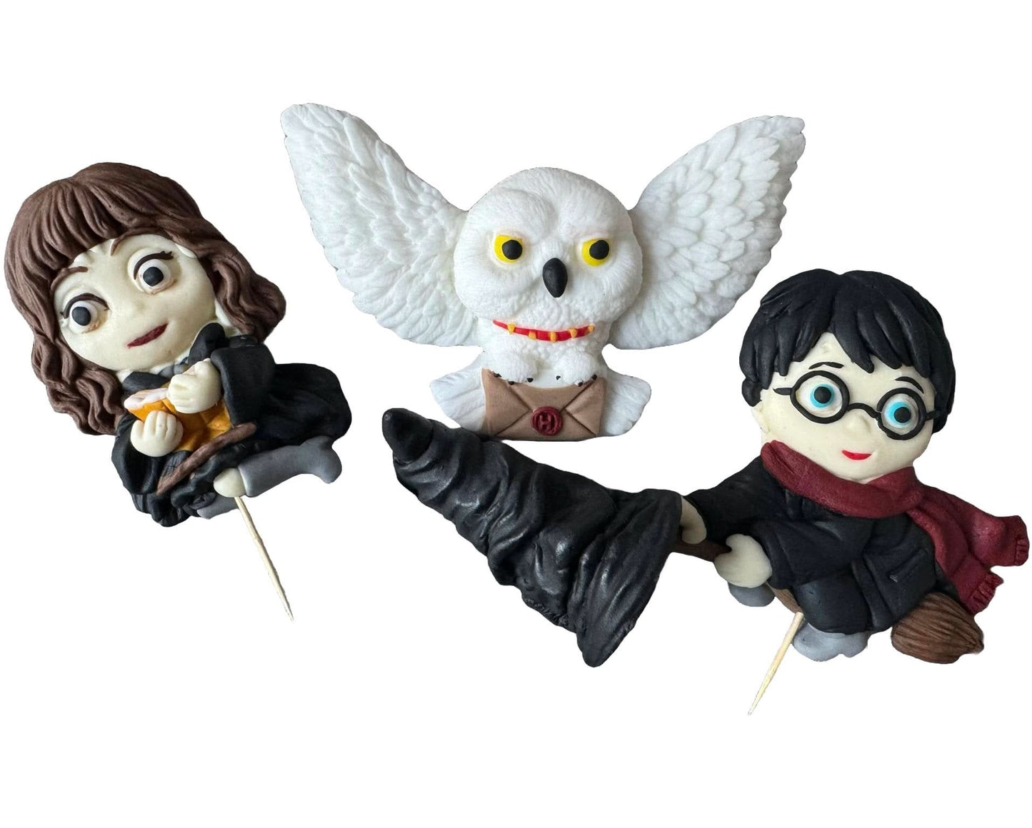 Zestaw 4 jadalnych dekoracji z cukru, Dekoracje z pasty cukrowej Harry Potter Nati Shop