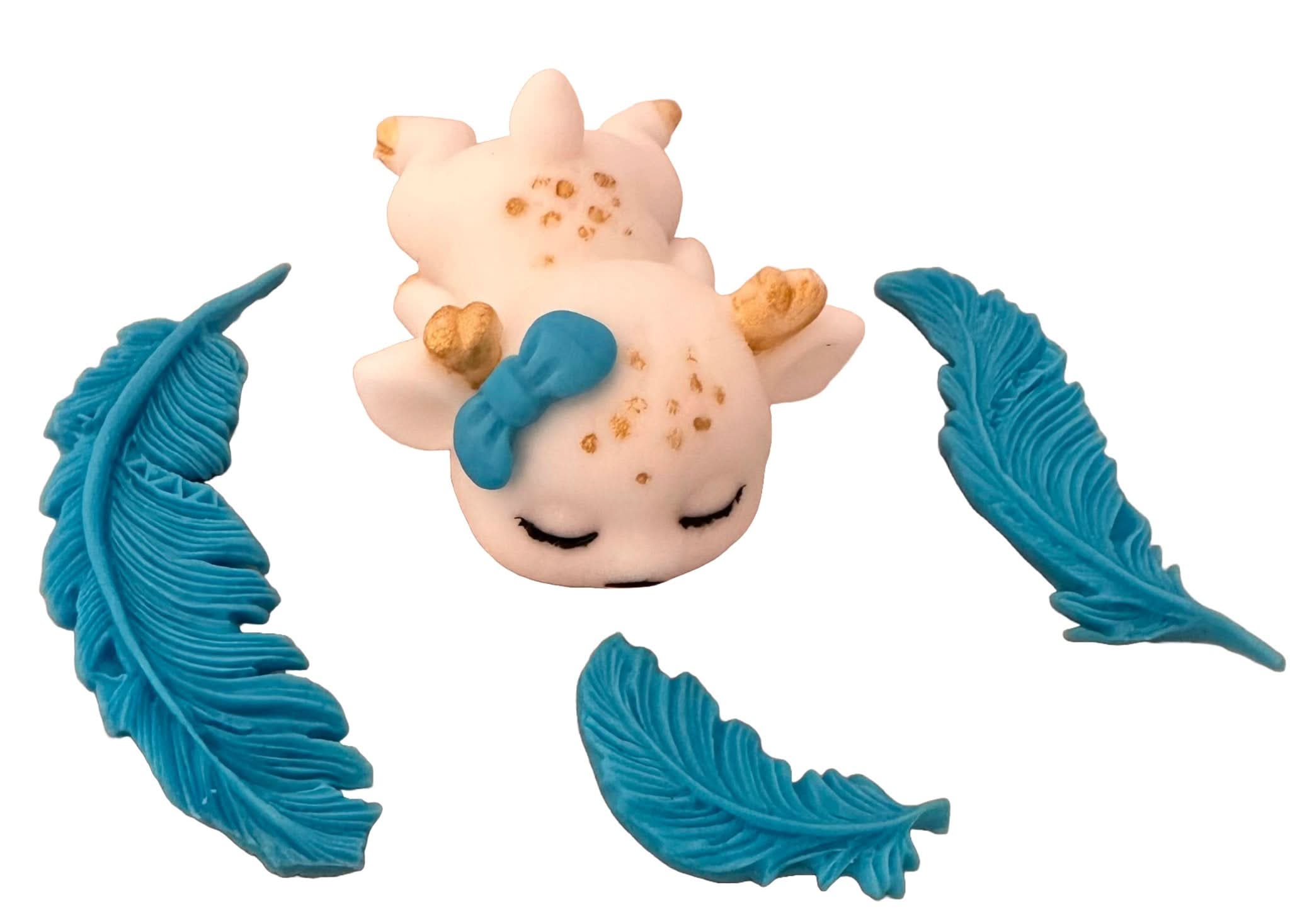Zestaw 4 jadalnych dekoracji cukrowych, dekoracje płowe ze sklepu Sugar Paste Nati