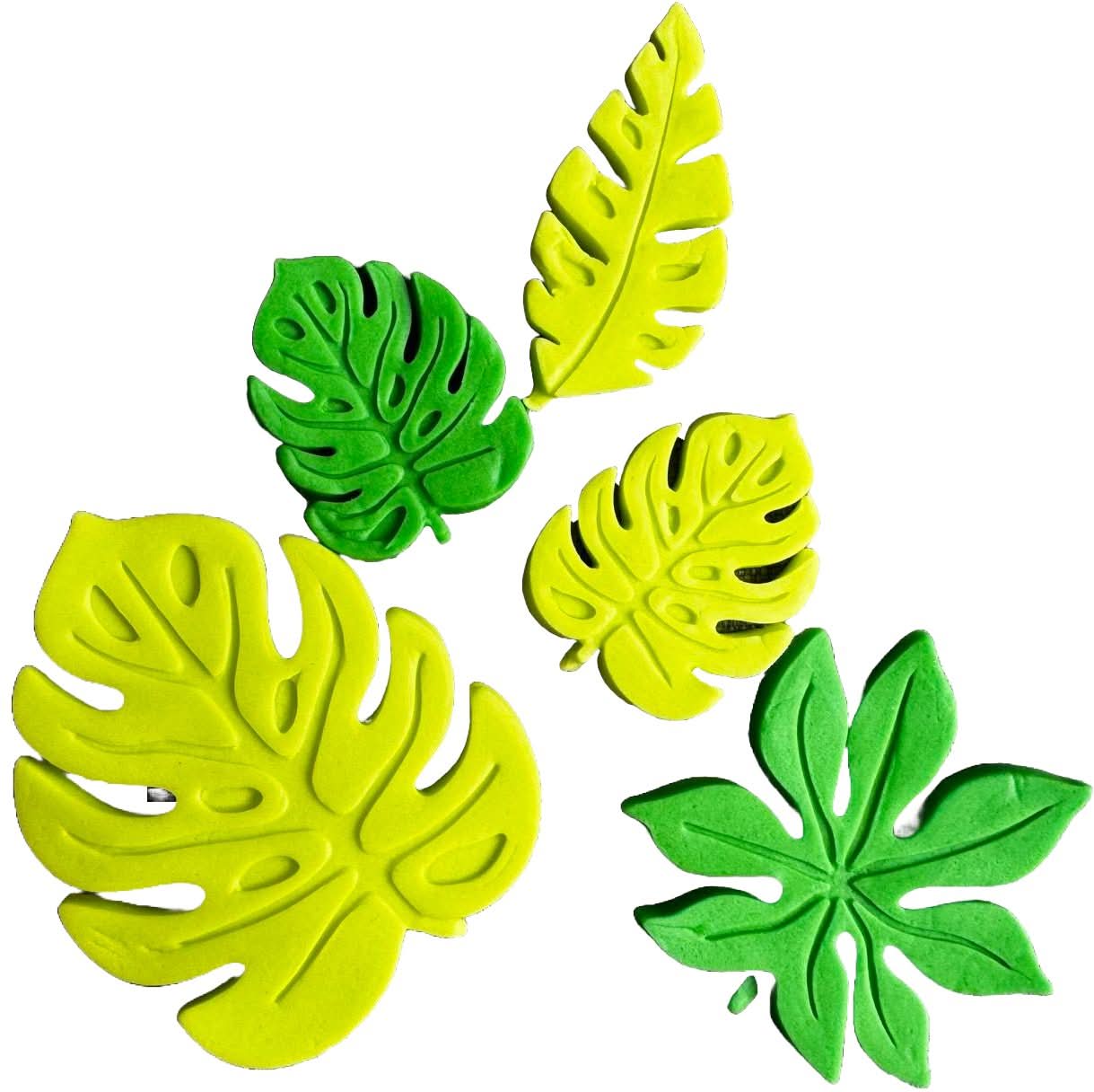 Zestaw 5 jadalnych dekoracji cukrowych, egzotyczne liście Dekoracje ze sklepu Sugar Paste Nati