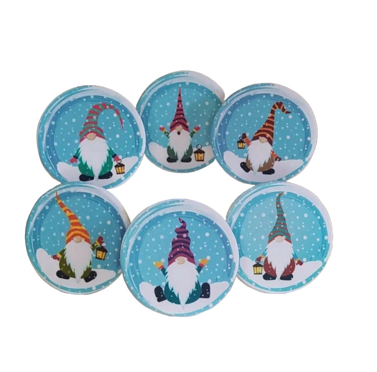 Zestaw 6 jadalnych dekoracji cukrowych, Christmas Nati Shop