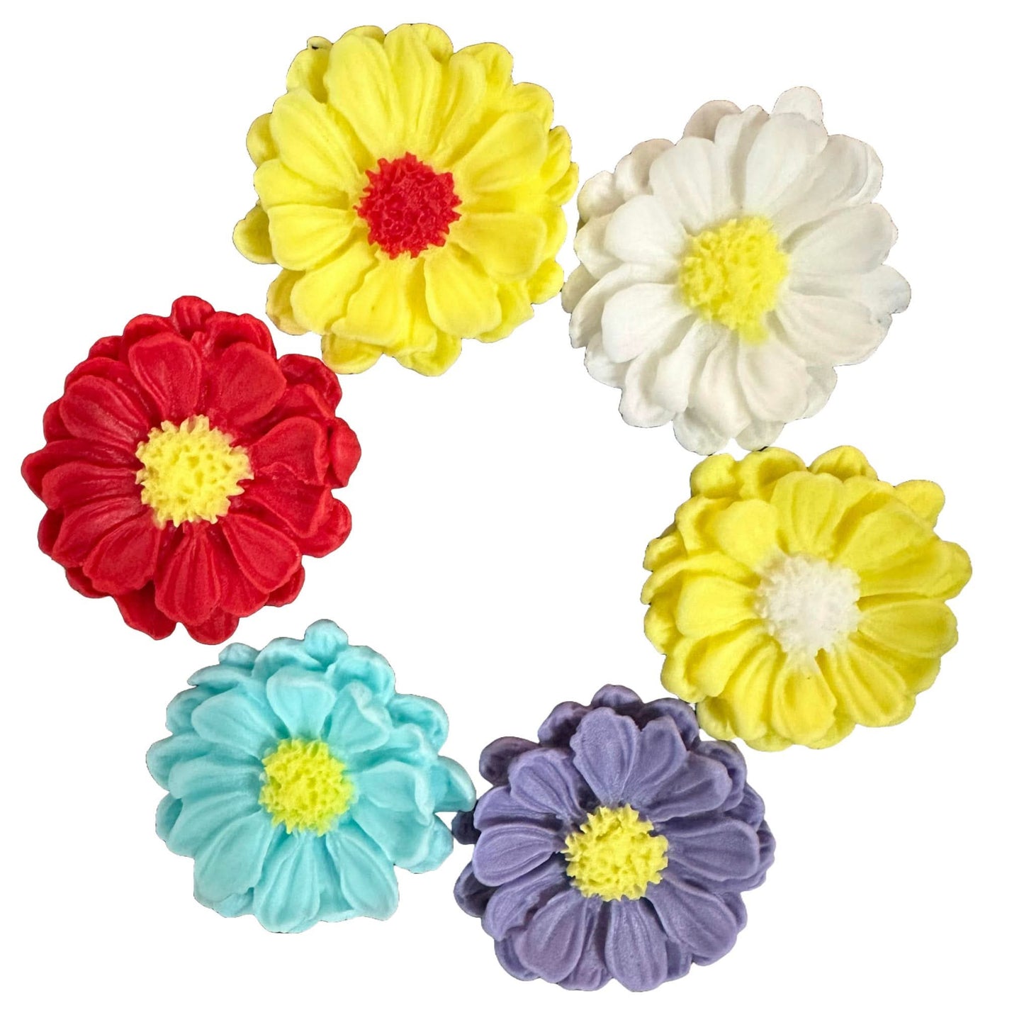Zestaw 6 jadalnych dekoracji cukrowych, Dekoracje Stokrotki ze sklepu Sugar Paste Nati