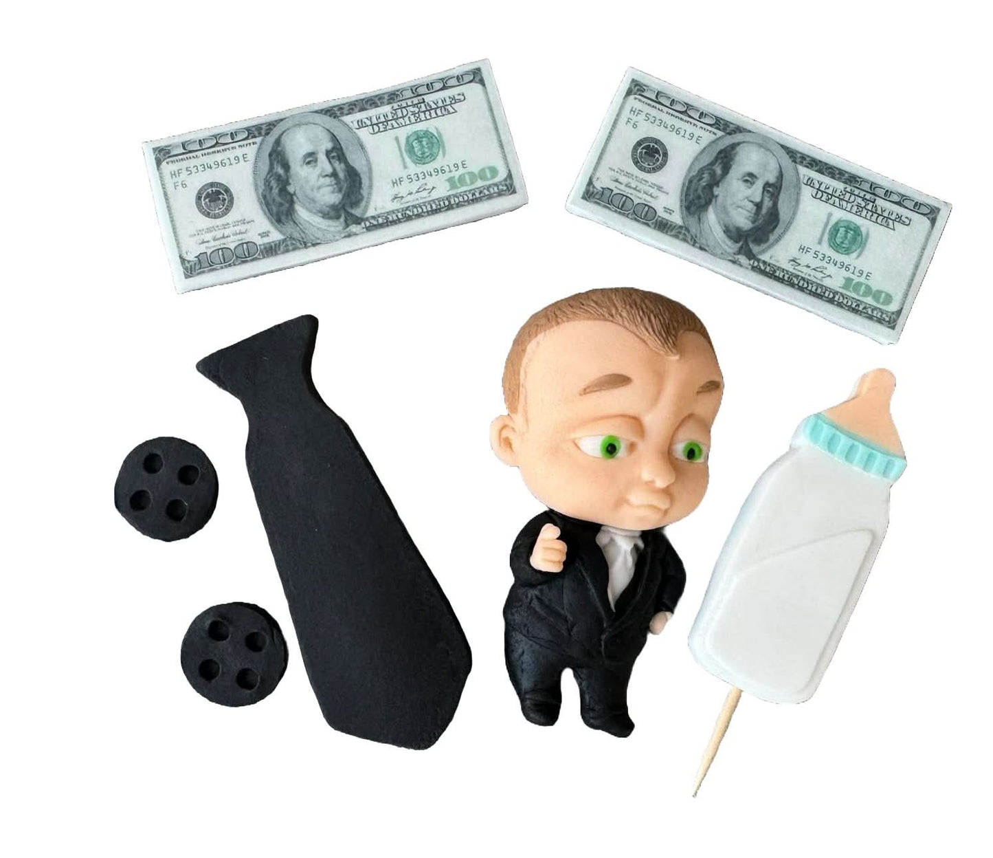 Zestaw 7 jadalnych dekoracji z cukru, Baby Boss Sugar Paste Decores Nati Shop