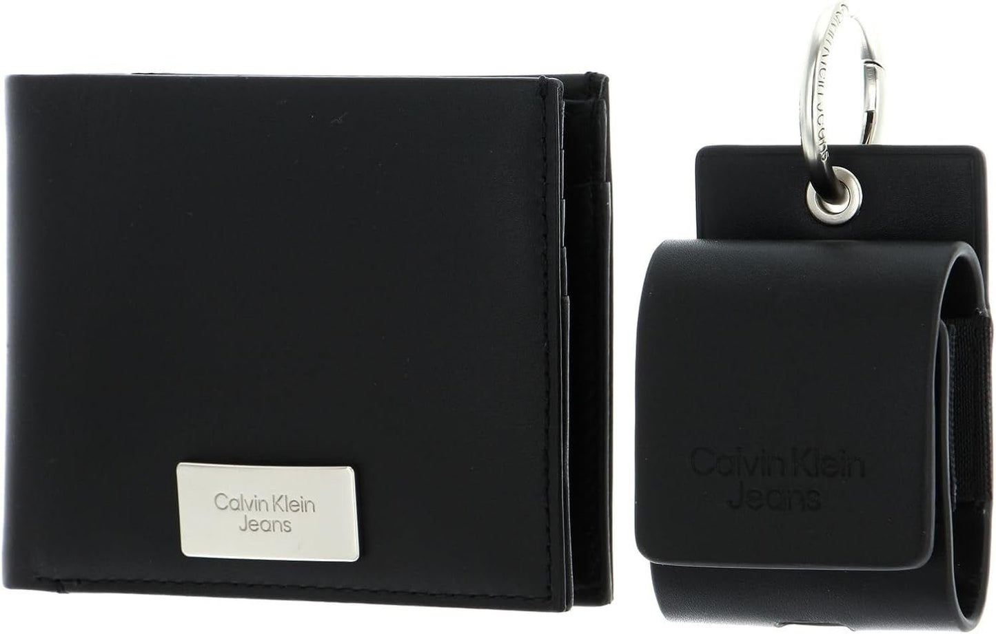 Zestaw upominkowy Calvin Klein Jeans dla mężczyzn Podarowany portfel Bifold i etui na słuchawki AirPods, czarny (czarny), Portfel męski w rozmiarze uniwersalnym Naty Shop Domyślny tytuł