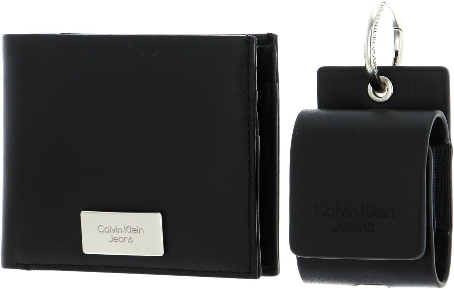 Zestaw upominkowy Calvin Klein Jeans dla mężczyzn Podarowany portfel Bifold i etui na słuchawki AirPods, czarny (czarny), Portfel męski w rozmiarze uniwersalnym Naty Shop Domyślny tytuł