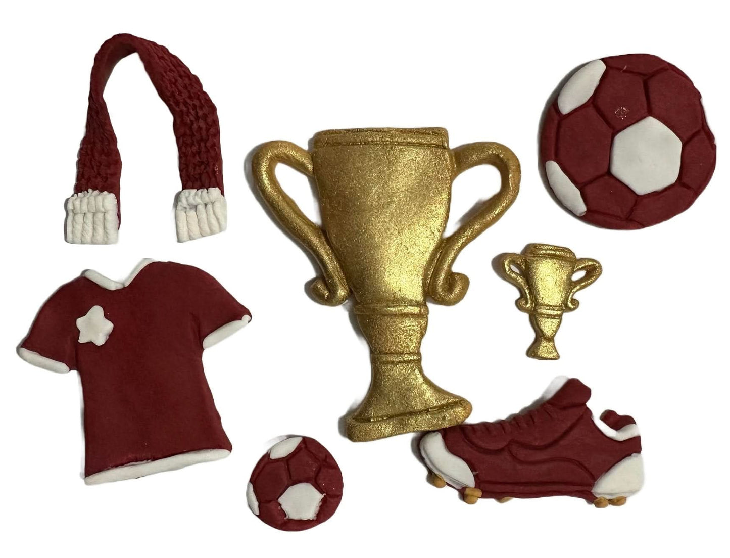 Zestaw jadalnych dekoracji cukrowych, Ozdoby z pasty cukrowej Football Nati Shop