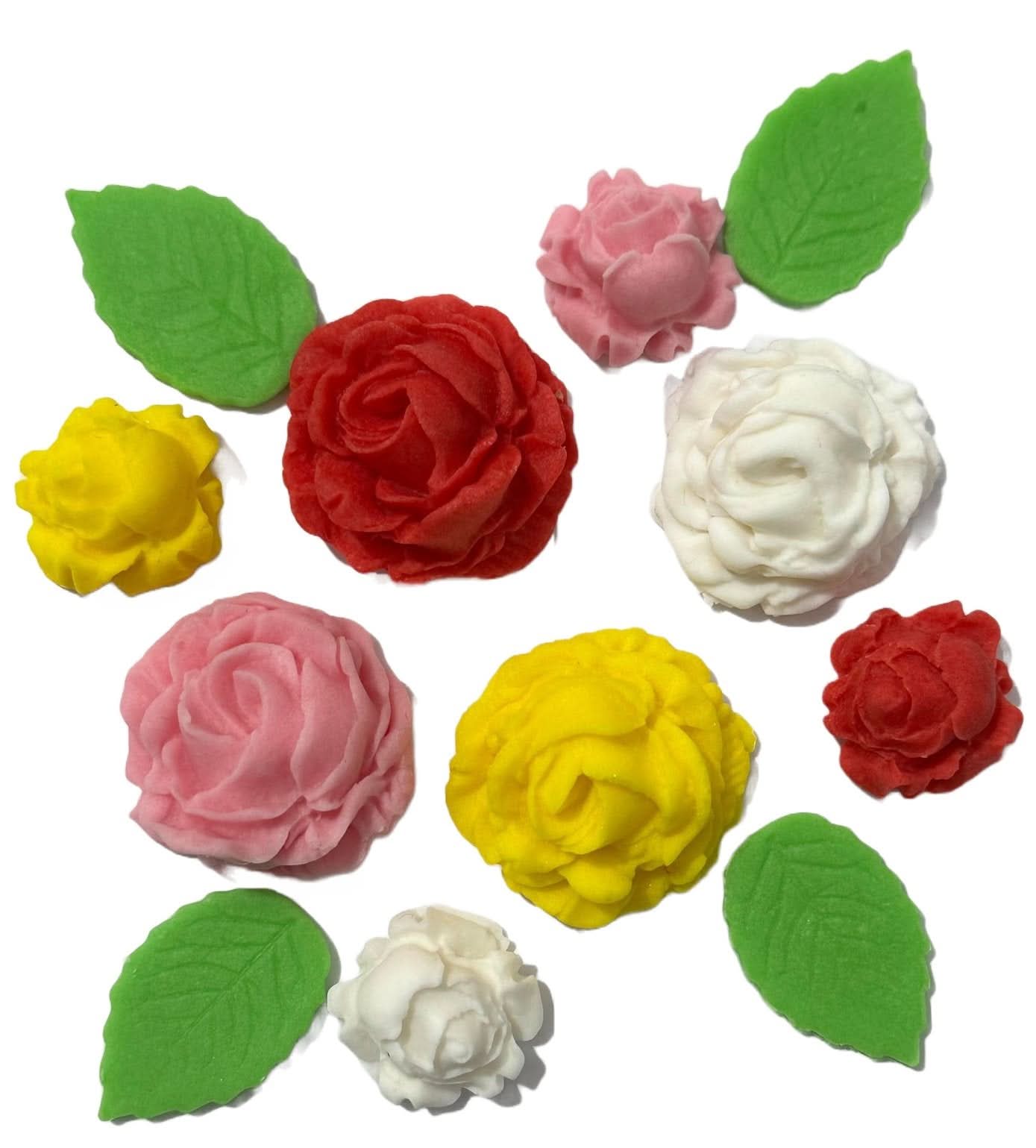 Zestaw jadalnych dekoracji cukrowych, różyczki. Ozdoby ze sklepu Sugar Paste Nati