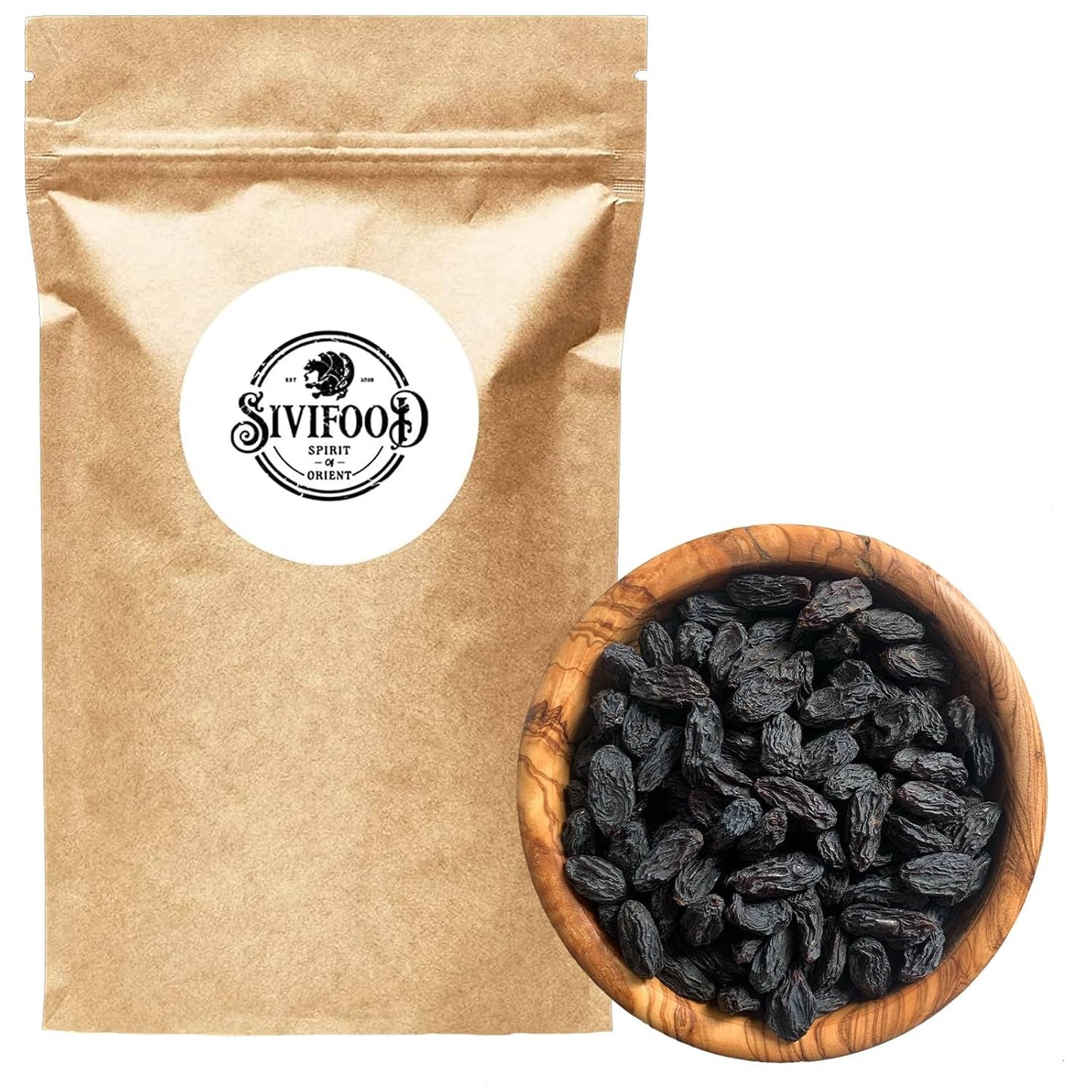 SIVIFOOD jumbo czarne sułtanki 300g - najwyższej jakości duże pyszne czarne sułtanki naturalnie suszone słodkie owocowe winogrona niesiarkowane niesłodzone niesłodzone niesłodzone bez oleju bez dodatków Kishmish Dehydrated Products Naty Shop 300G
