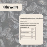 SIVIFOOD jumbo czarne sułtanki 300g - duże i pyszne czarne sułtanki najwyższej jakości naturalnie suszone słodkie owocowe winogrona niesiarkowane niesłodzone niesłodzone niesłodzone bezolejowe dodatki Kishmish Produkty suszone Naty Shop