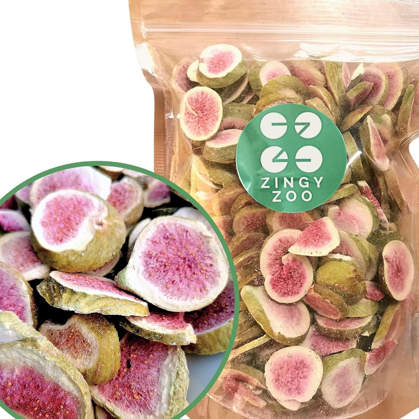 Figi liofilizowane 100% naturalne suszone figi | Bez dodatku cukru Zdrowe słodycze liofilizowane | Owoce liofilizowane Figi liofilizowane | ZingyZoo (100g) Naty Shop produkty suszone 300G