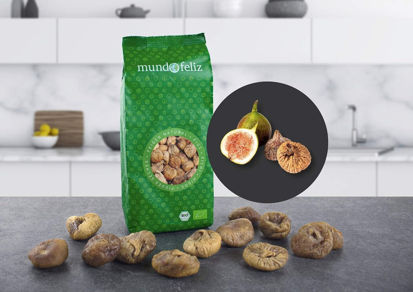 Mundo Feliz suszone figi z upraw ekologicznych, 2 x 500 g Naty Shop produkty suszone