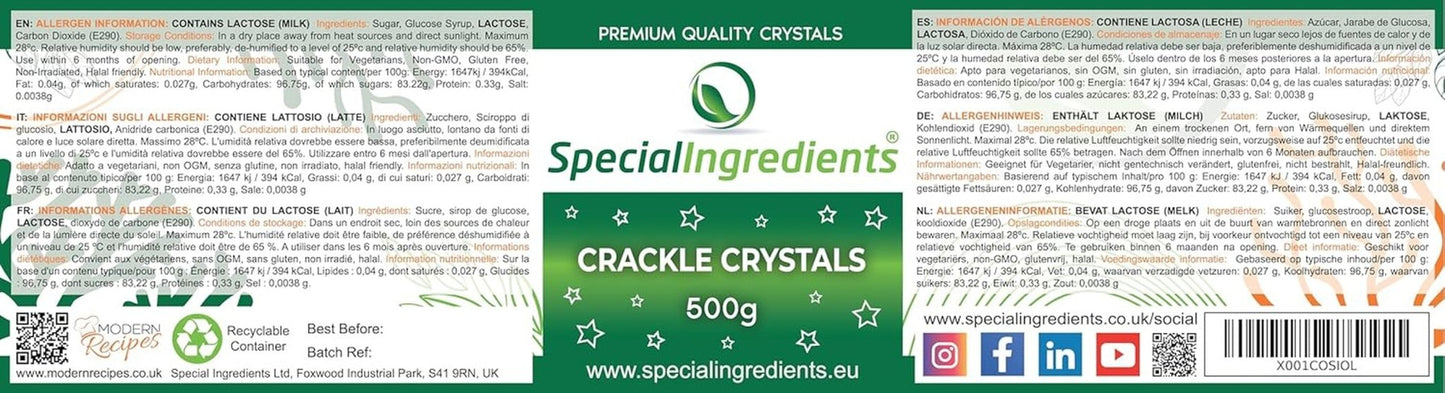 Składniki specjalne Crackle Crystals Crackle 500g Najwyższa jakość, bez GMO, idealna do ciast, słodyczy i lodów Pasta cukrowa Naty Shop