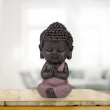 Figurka Małego Buddy Różowa Toga - Inspirująca i wesoła figurka - Pozytywny talizman Koncentracja - Uroczy i duchowy pomysł na prezent - H 7 cm - Zen'Light Figurki i rzeźby Naty Shop