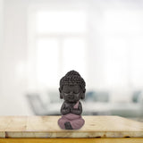 Figurka Małego Buddy Różowa Toga - Inspirująca i wesoła figurka - Pozytywny talizman Koncentracja - Uroczy i duchowy pomysł na prezent - H 7 cm - Zen'Light Figurki i rzeźby Naty Shop