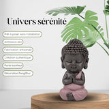 Figurka Małego Buddy Różowa Toga - Inspirująca i wesoła figurka - Pozytywny talizman Koncentracja - Uroczy i duchowy pomysł na prezent - H 7 cm - Zen'Light Figurki i rzeźby Naty Shop