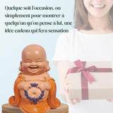 Posąg Śmiejącego się Buddy z różańcem - Inspirująca i wesoła figurka - Talizman szczęścia pełen pozytywności - Uroczy i duchowy pomysł na prezent - H 10 cm - Zen'Light Posągi i rzeźby Naty Shop