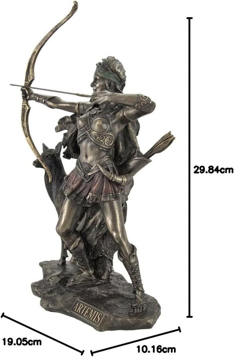 Brązowa statua bogini łowów oraz dzikie statuetki i rzeźby Naty Shop