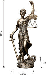 Statua Sprawiedliwości Lady 30,5 cm Statua Sprawiedliwości Sprawiedliwości Bogini Sprawiedliwości Rzeźba Grecko-Rzymski Anioł Sprawiedliwości Niewidome Posągi Do Wystrój Posągi i Rzeźby Naty Shop