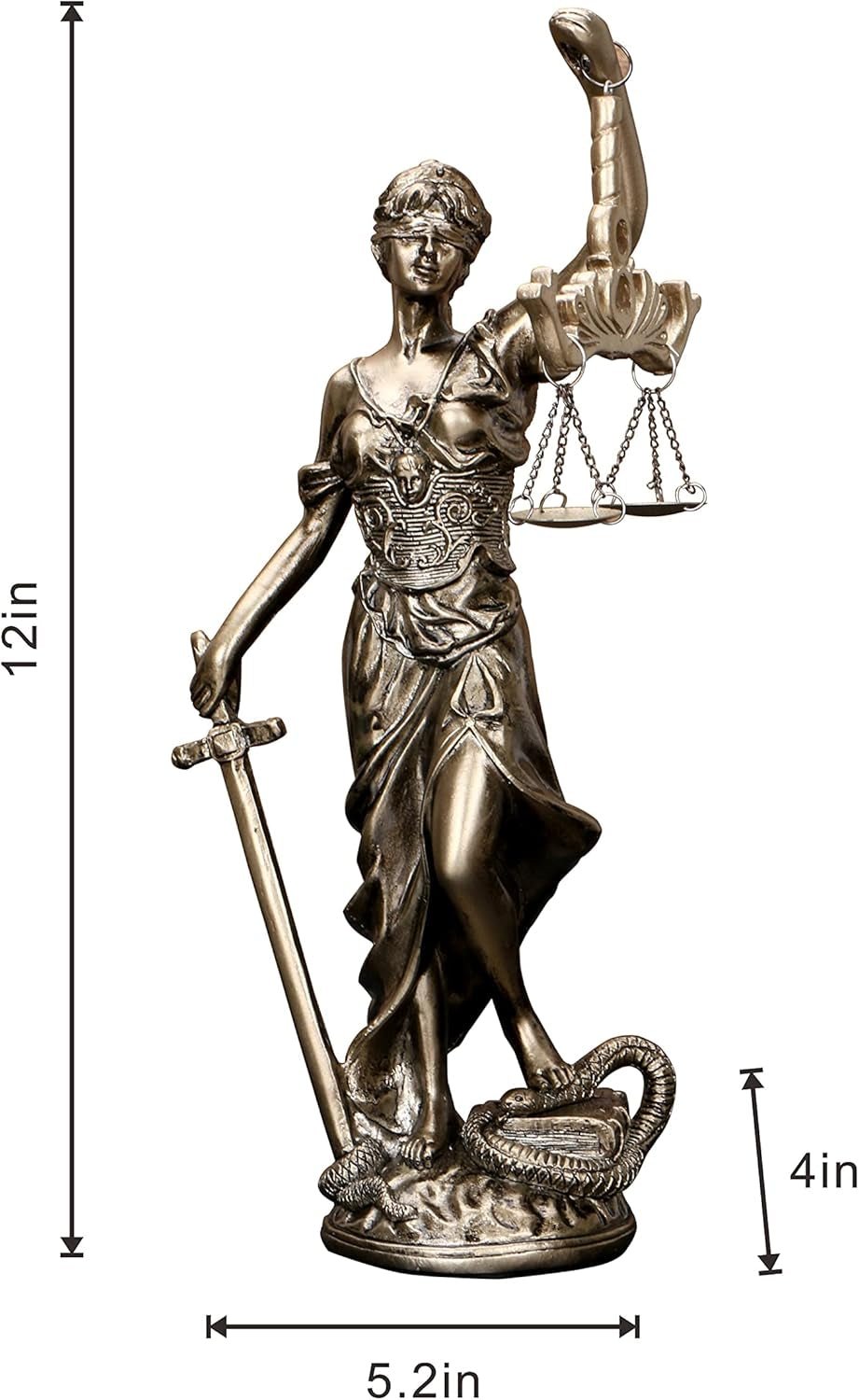Statua Sprawiedliwości Lady 30,5 cm Statua Sprawiedliwości Sprawiedliwości Bogini Sprawiedliwości Rzeźba Grecko-Rzymski Anioł Sprawiedliwości Niewidome Posągi Do Wystrój Posągi i Rzeźby Naty Shop