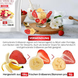 Mieszanka truskawkowo-bananowa 200g - truskawki liofilizowane i banany liofilizowane jako pyszna przekąska w torebce Produkty suszone Naty Shop