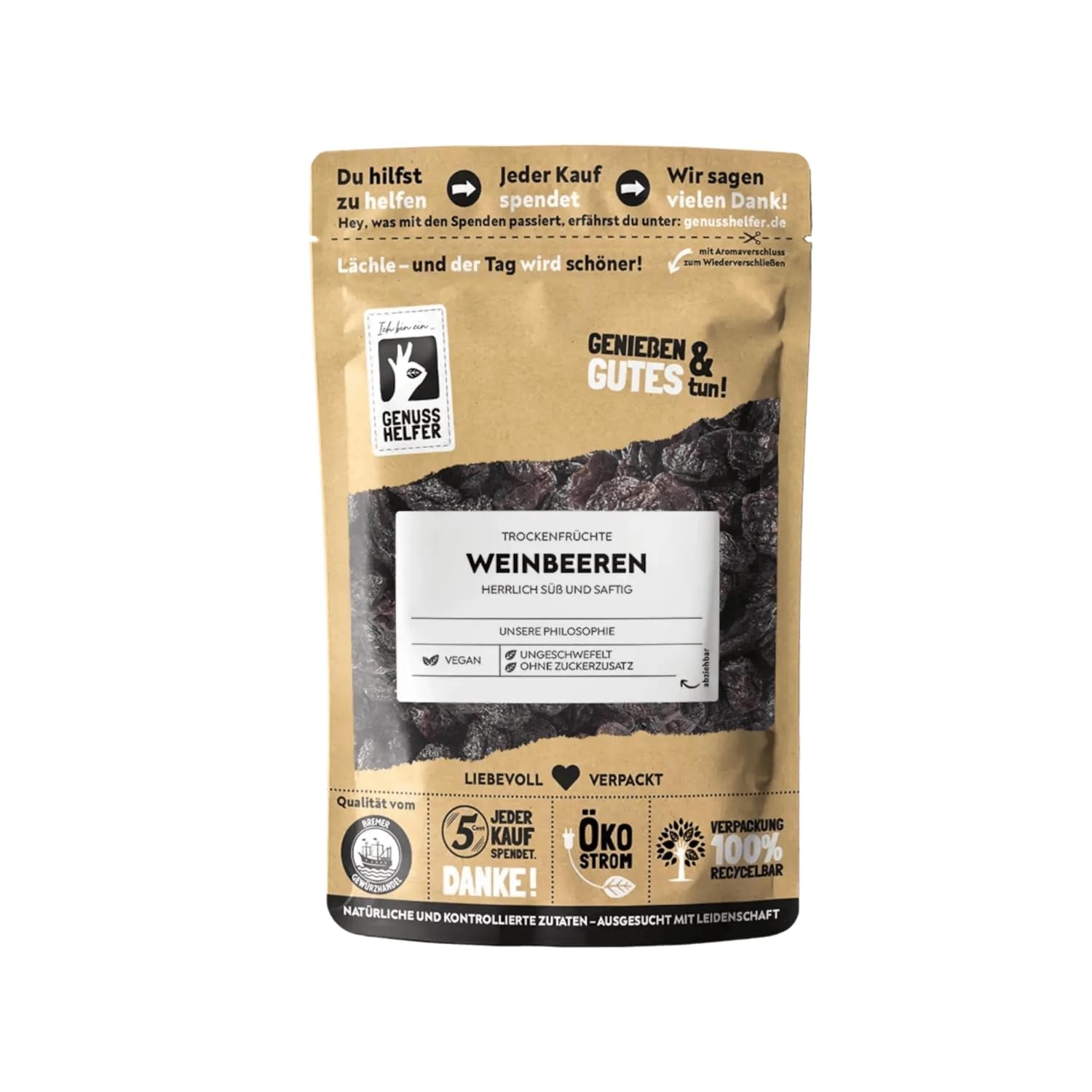 Winogrona Bremer Gewürzhandel, suszone, niesiarkowane i bez dodatku cukru, 1kg Naty Shop produkty suszone 500 G