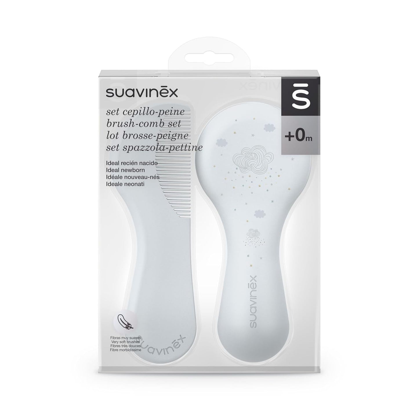 Suavinex 3162384 Grzebień ze szczoteczką, niebieski Dzieci - Kąpiel i pielęgnacja skóry Naty Shop