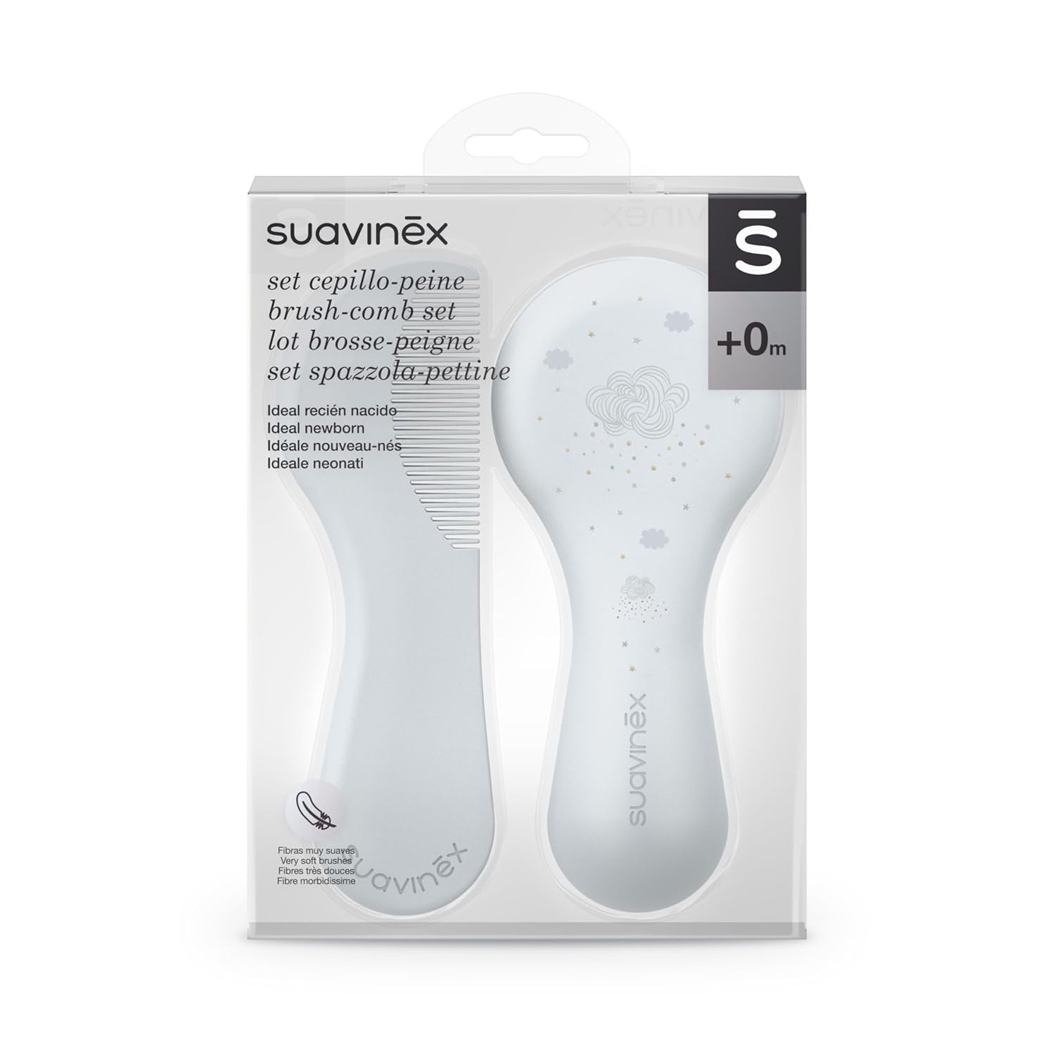 Suavinex 3162384 Grzebień ze szczoteczką, niebieski Dzieci - Kąpiel i pielęgnacja skóry Naty Shop