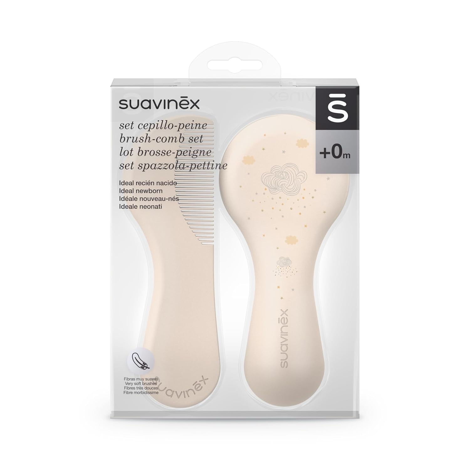 Suavinex 3162385 Grzebień ze szczoteczką, biały Dzieci - Kąpiel i pielęgnacja skóry Naty Shop