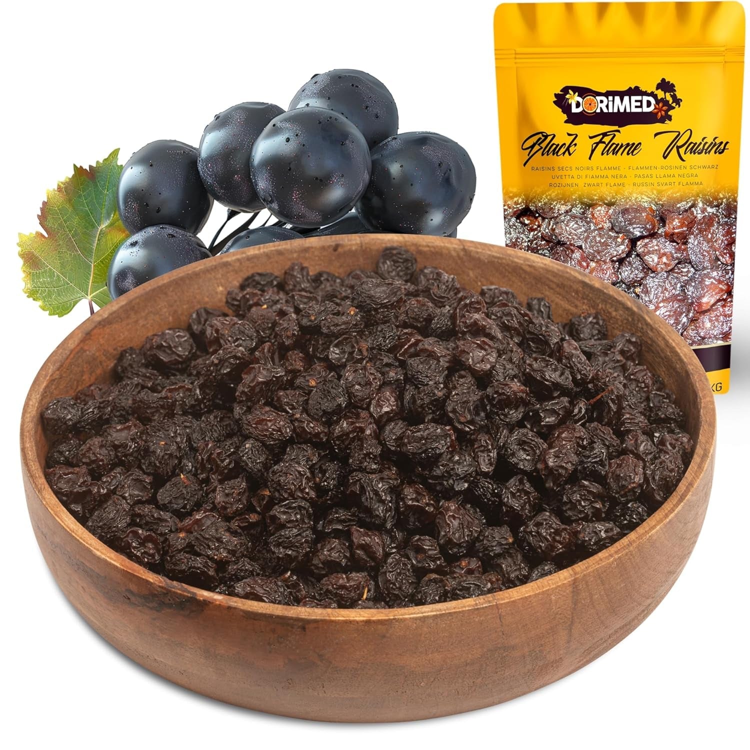 Fioletowe czarne sułtanki 1 kg | Suszone winogrona | Bez nasion i bez cukru | produkty bez inżynierii genetycznej | Odpowiedni dla wegetarian i wegan | Idealny do łączenia z czekoladą Produkty suszone Naty Shop Tytuł domyślny