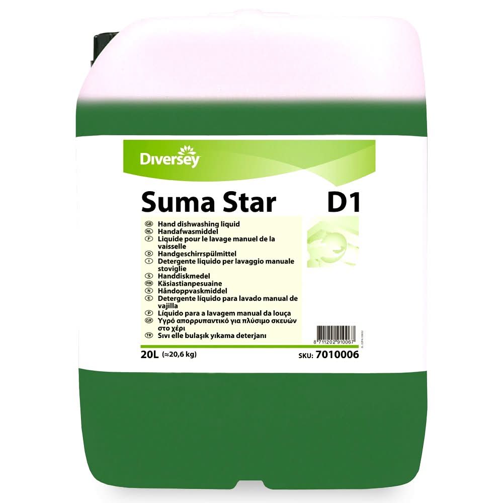 Suma Star D1 - Ręczny skoncentrowany detergent w płynie do profesjonalnych naczyń 20L Detergenti Nati Shop