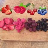 Mieszanka owoców liofilizowanych Super Berries | XL 300g Suszone owoce bez cukru | Suszone owoce | Suszone owoce Liofilizowane Truskawki Maliny Borówki Liofilizowane ZingyZoo Produkty suszone Naty Shop