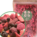 Mieszanka owoców liofilizowanych Super Berries | XL 300g Suszone owoce bez cukru | Suszone owoce | Suszone Owoce Liofilizowane Truskawki Maliny Borówki Liofilizowane ZingyZoo Produkty suszone Naty Shop 300G