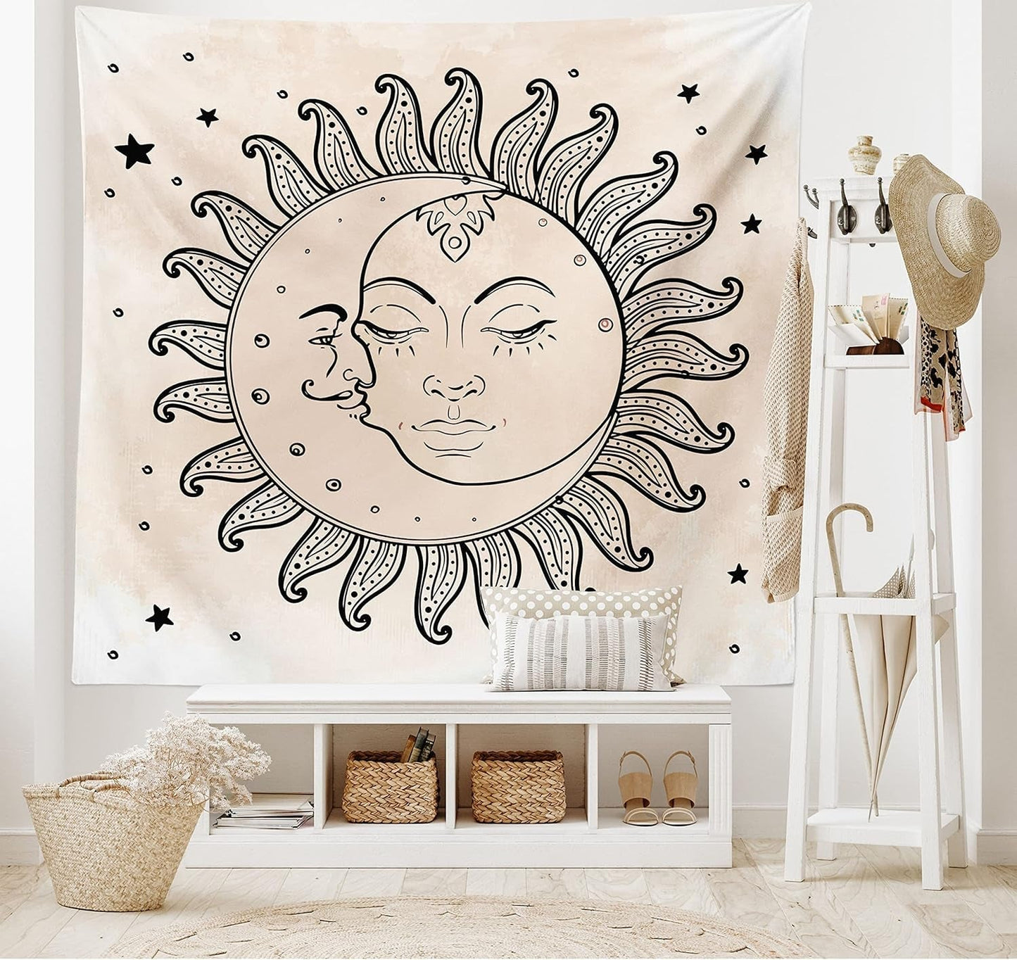 Gobelin abakuhaus wanderlust mapa świata zwierząt rysunki Strona główna - Akcesoria i dekoracje Naty Shop grafitowo-szary tan 230L X 140B Cm