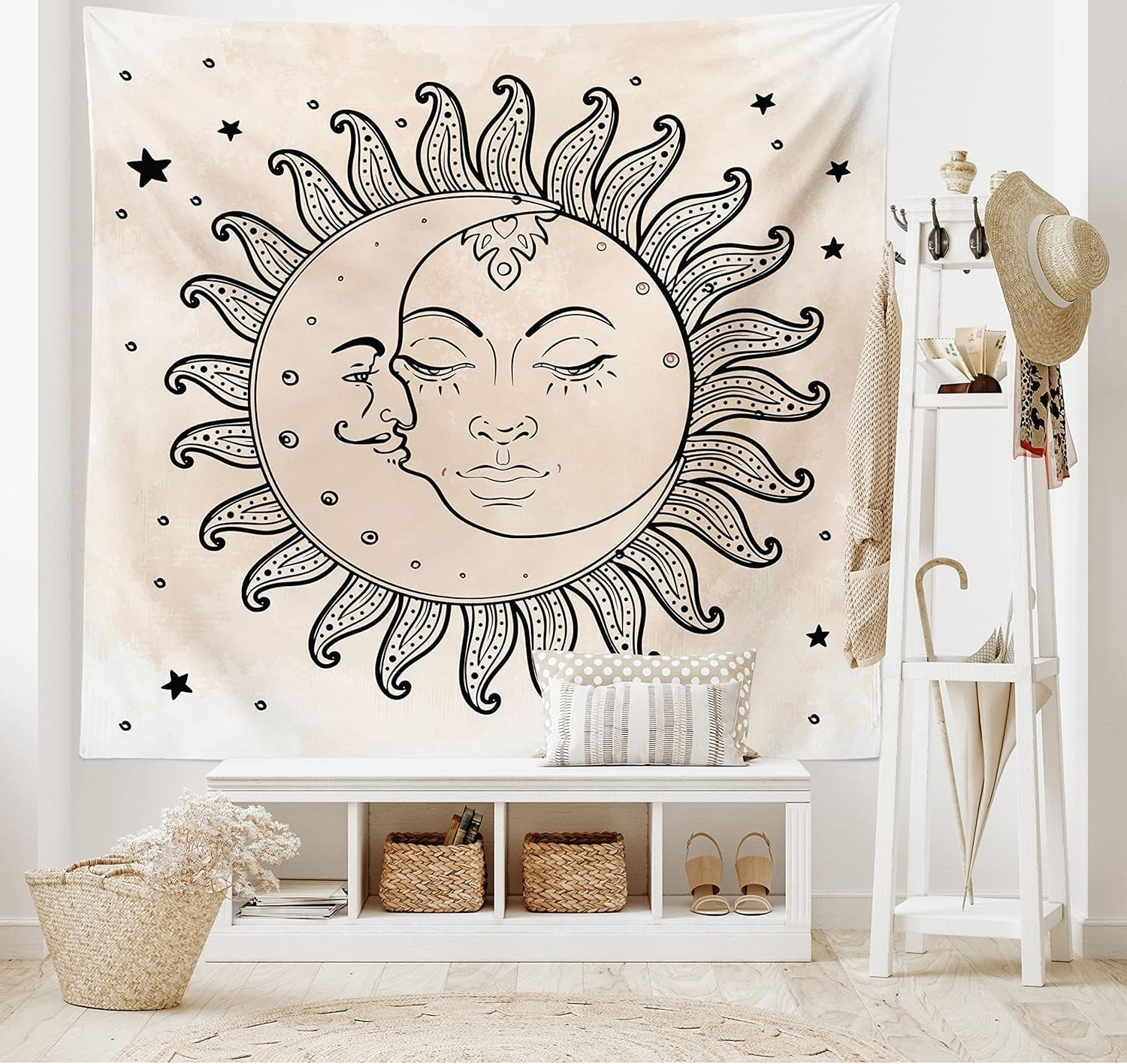 Gobelin abakuhaus wanderlust mapa świata zwierząt rysunki Strona główna - Akcesoria i dekoracje Naty Shop grafitowo-szary tan 230L X 140B Cm