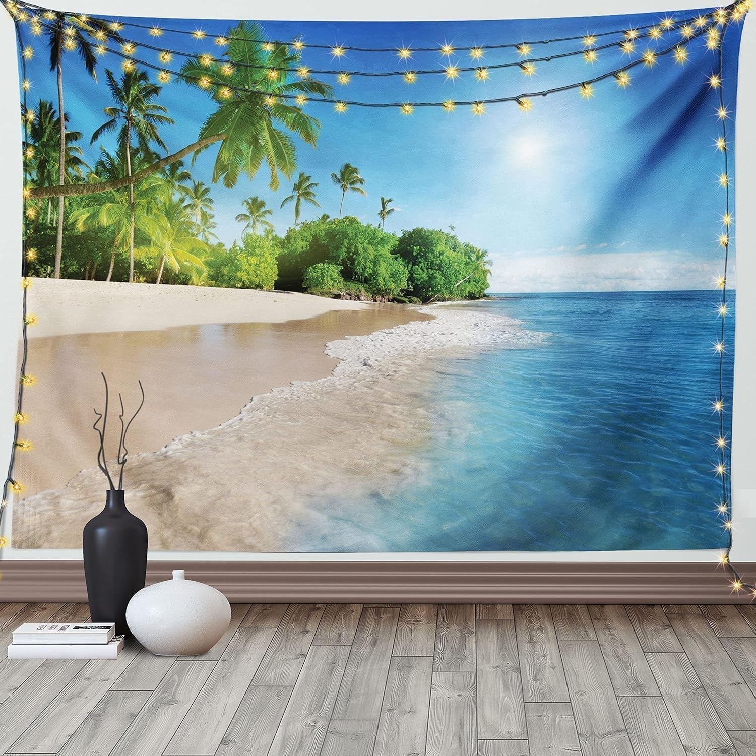 Gobelin abakuhaus wanderlust mapa świata zwierząt rysunki Strona główna - Akcesoria i dekoracje Naty Shop Niebieski zielony 230L X 140B Cm