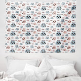 Gobelin abakuhaus wanderlust mapa świata zwierząt rysunki Strona główna - Akcesoria i dekoracje Naty Shop Szary Niebieski 150L X 110B Cm