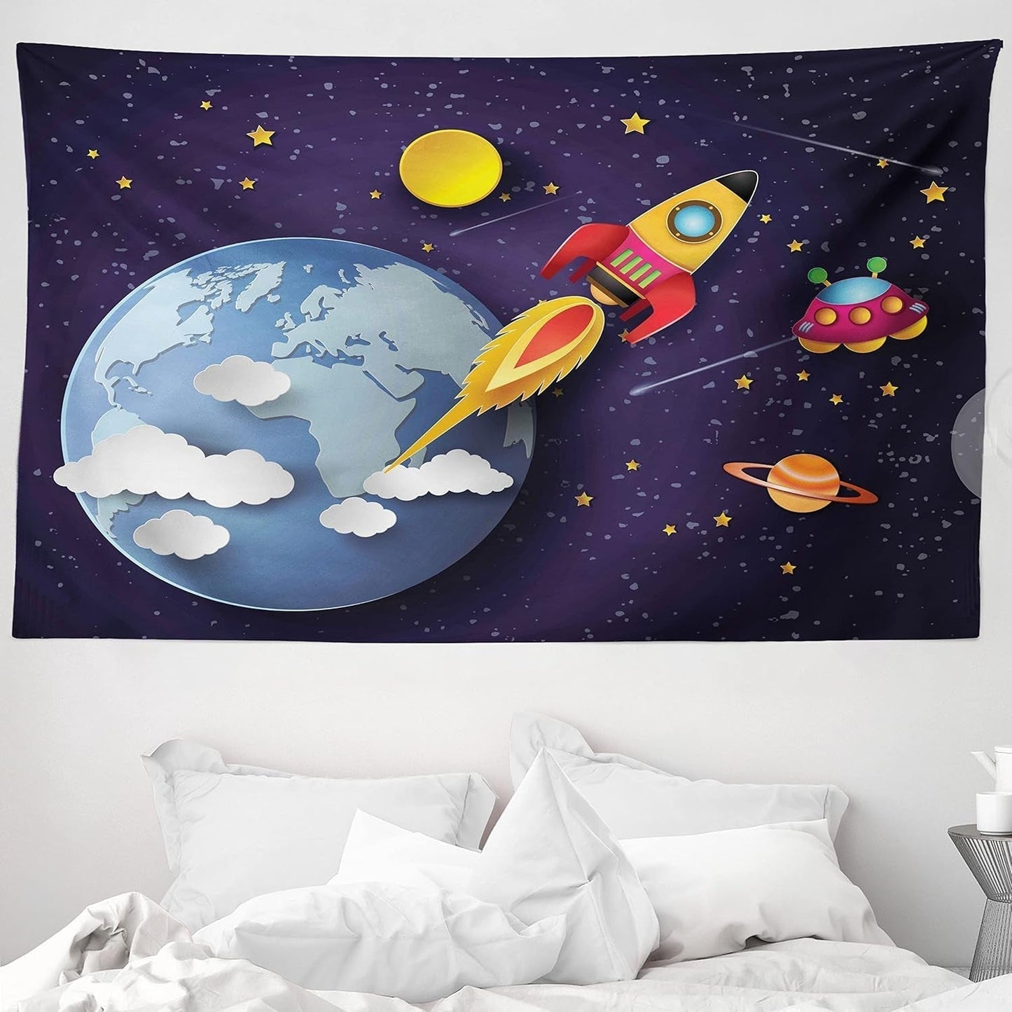 Gobelin abakuhaus wanderlust zwierzęca mapa świata kreskówek - Naty Shop