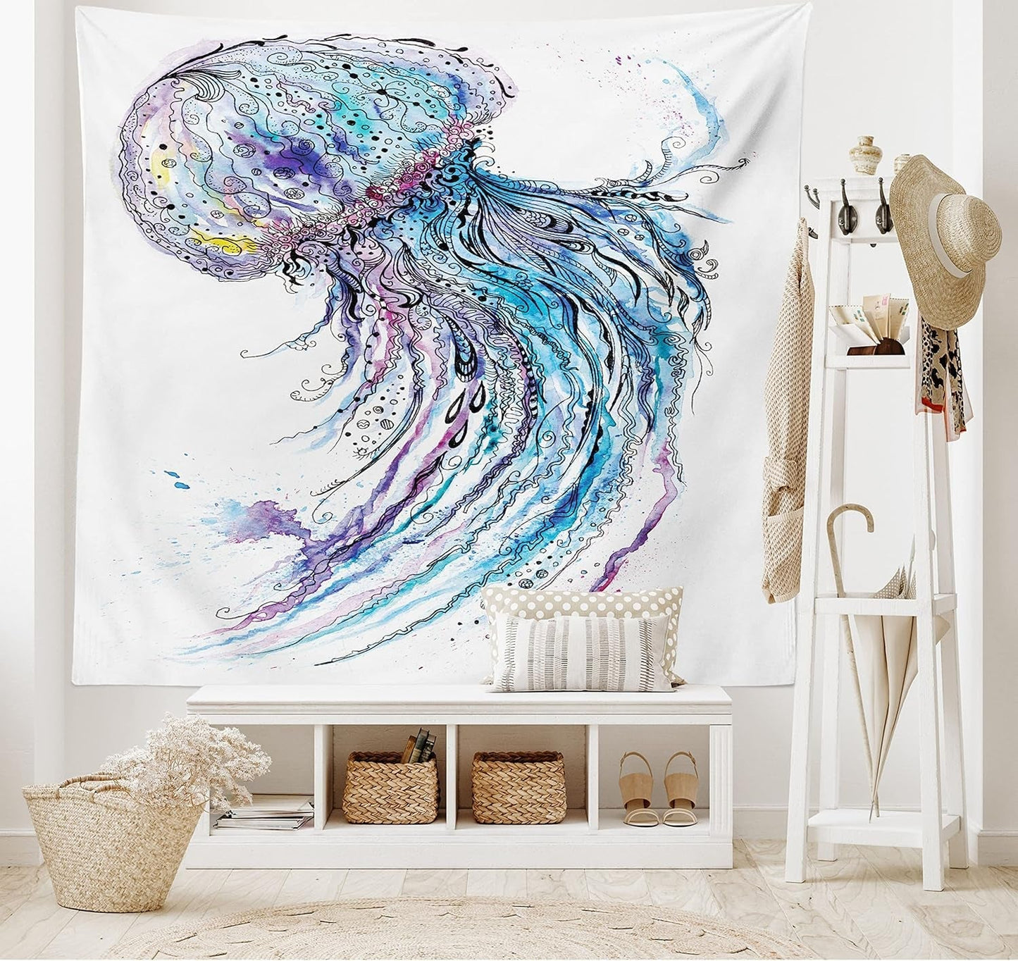 Gobelin abakuhaus wanderlust zwierzęca mapa świata kreskówek - Naty Shop