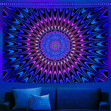 Gobelin alishomtll kolorowa mandala czarne światło sztuka Strona główna - Akcesoria i dekoracje Naty Shop 210L X 150B Cm