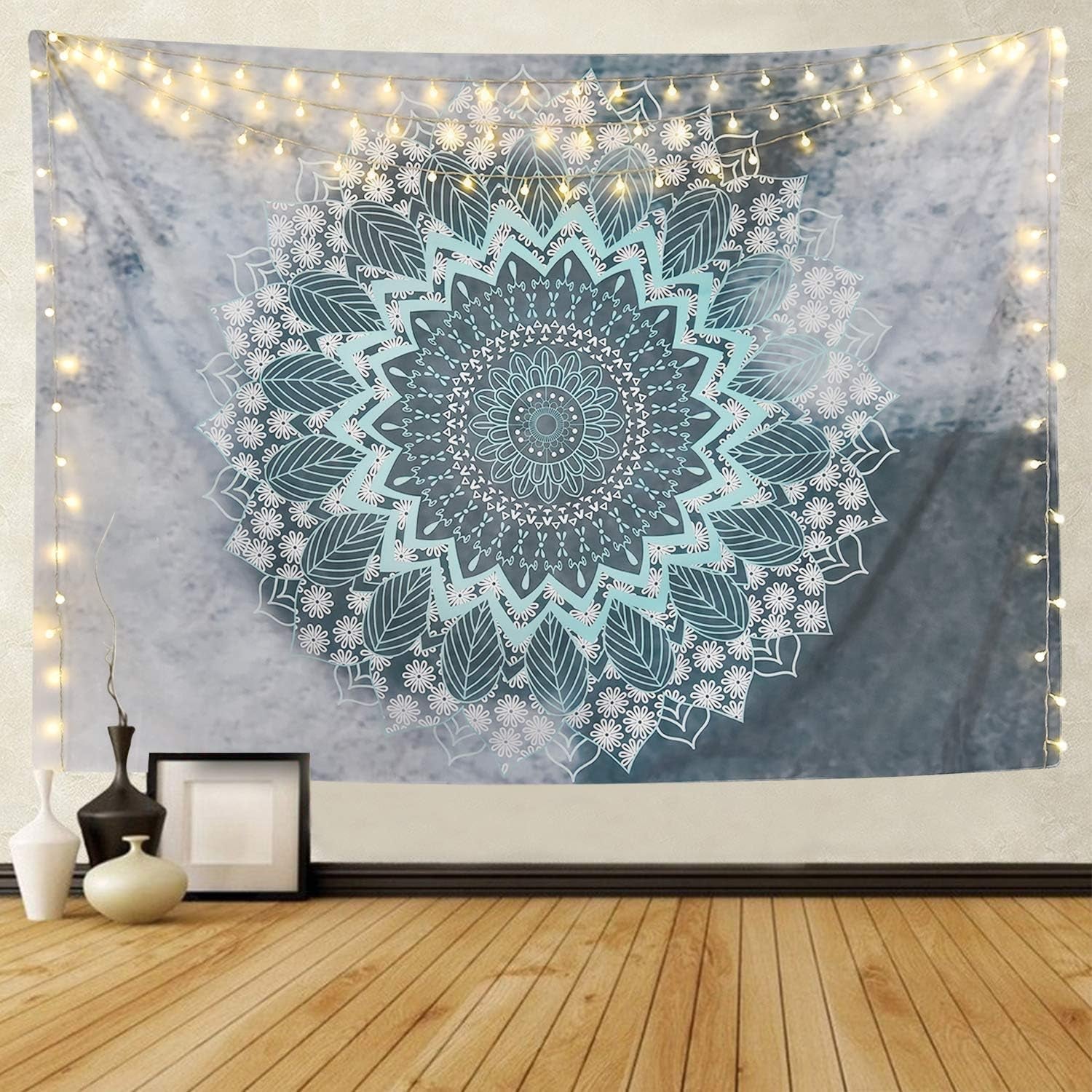 Gobelin alishomtll indyjska mandala joga hipisowska tkanina Strona główna - Akcesoria i dekoracje Naty Shop 1 mandala (szary + niebieski) 235L X 235B Cm