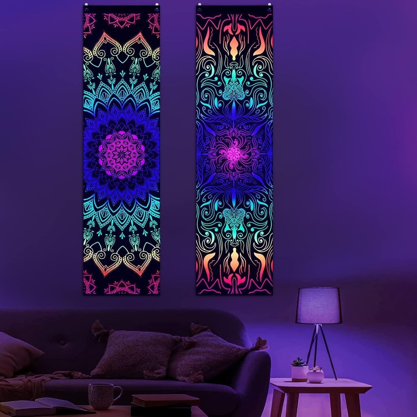 Gobelin alishomtll pack mandala reaktywny artystyczny pionowy Strona główna - Akcesoria i dekoracje Naty Shop 2 opakowania 120X32.5Cm
