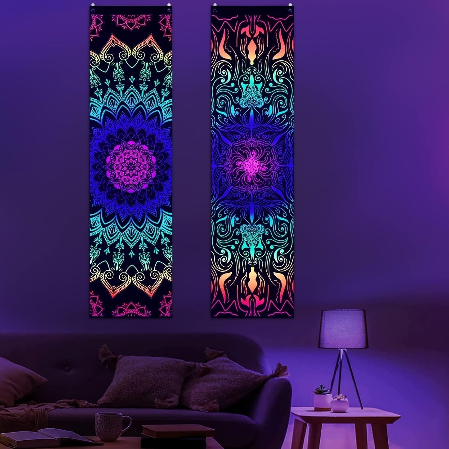 Gobelin alishomtll pack mandala reaktywny artystyczny pionowy Strona główna - Akcesoria i dekoracje Naty Shop 2 opakowania 120X32.5Cm