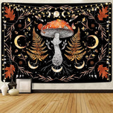 Gobelin alishomtll vintage grzyb księżyc liść klonu botaniczny Strona główna - Akcesoria i dekoracje Naty Shop Multi 150L X 130B Cm